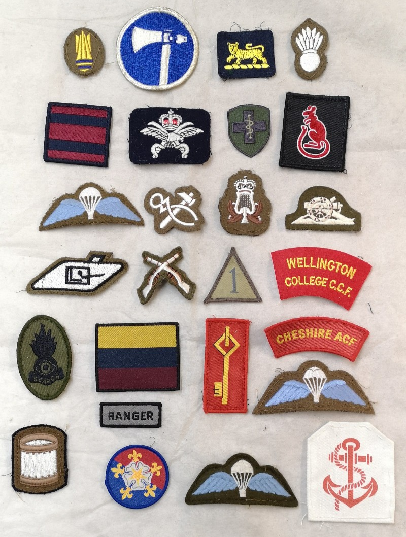 Various TRF / Qualification / Trade / Army / Navy / Air Force Patches set of 26