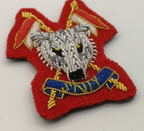 Scottish and North Irish Yeomanry SNIY Wire Braided Patch on Red Felt