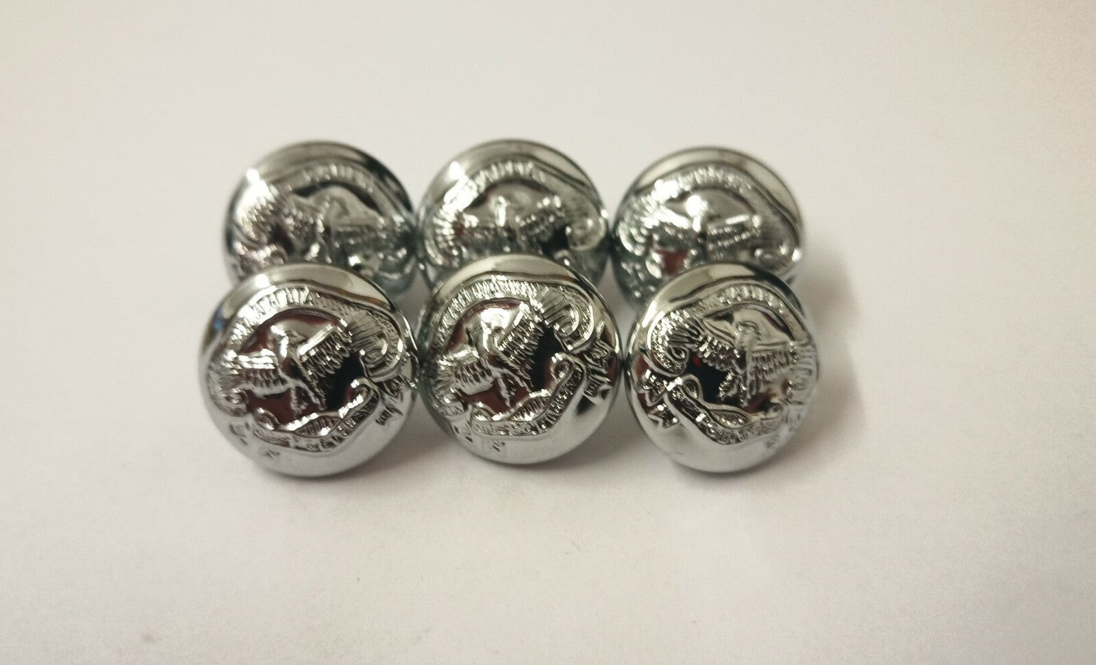Genuine Zambian Issue Security Force Insignia Silver Buttons 13mm V742 X6