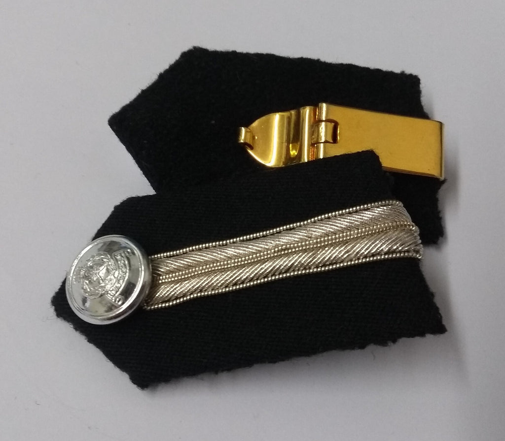 Ceremonial Gorgets Collar Tabs Silver Detail Chrome Officers Insignia Buttons