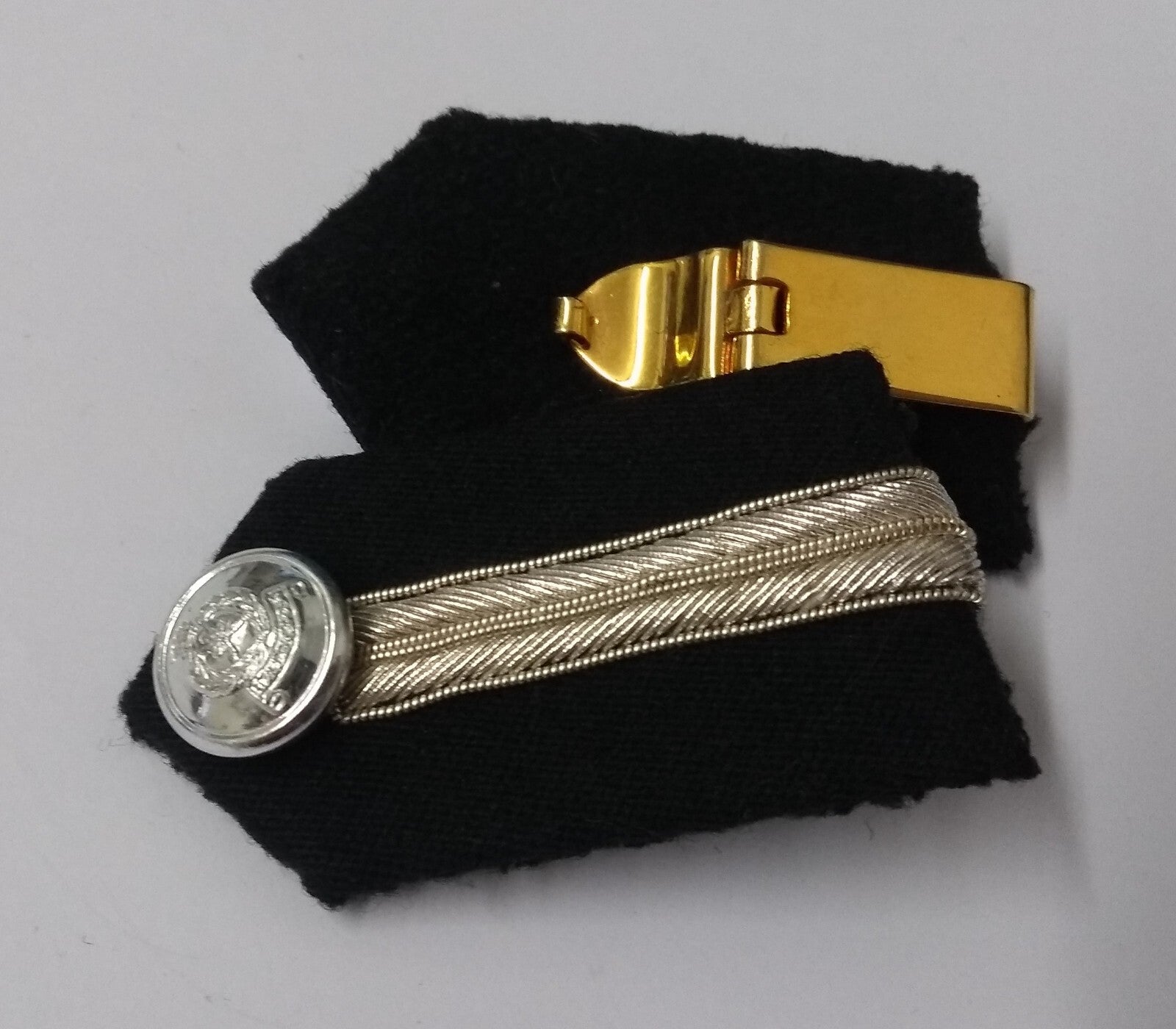 Ceremonial Gorgets Collar Tabs Silver Detail Chrome Officers Insignia Buttons
