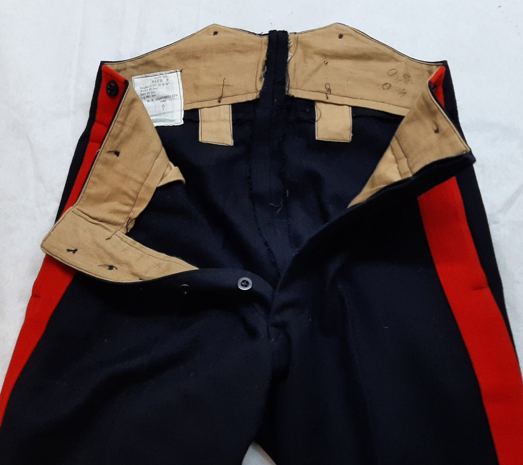 Vintage No1 Trousers Army British Other Ranks Red Stripe Blues W33 Inch