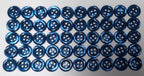 50 Vintage Buttons 4 Hole Shirt / Shank Anchors Pearlesque Blue 10.2mm NOS