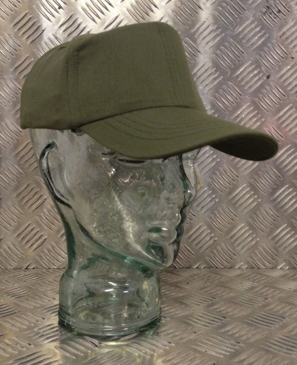 US Olive Green Colour Baseball Hat/Cap With Leather Band- All Sizes- NEW