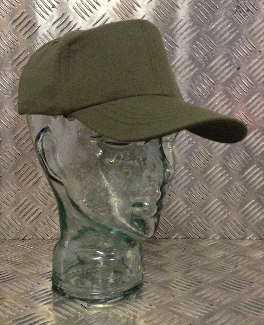 US Olive Green Colour Baseball Hat/Cap With Leather Band- All Sizes- NEW