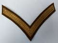 Genuine Vintage British Issue Gold Wire 1 Bar Chevron on Khaki