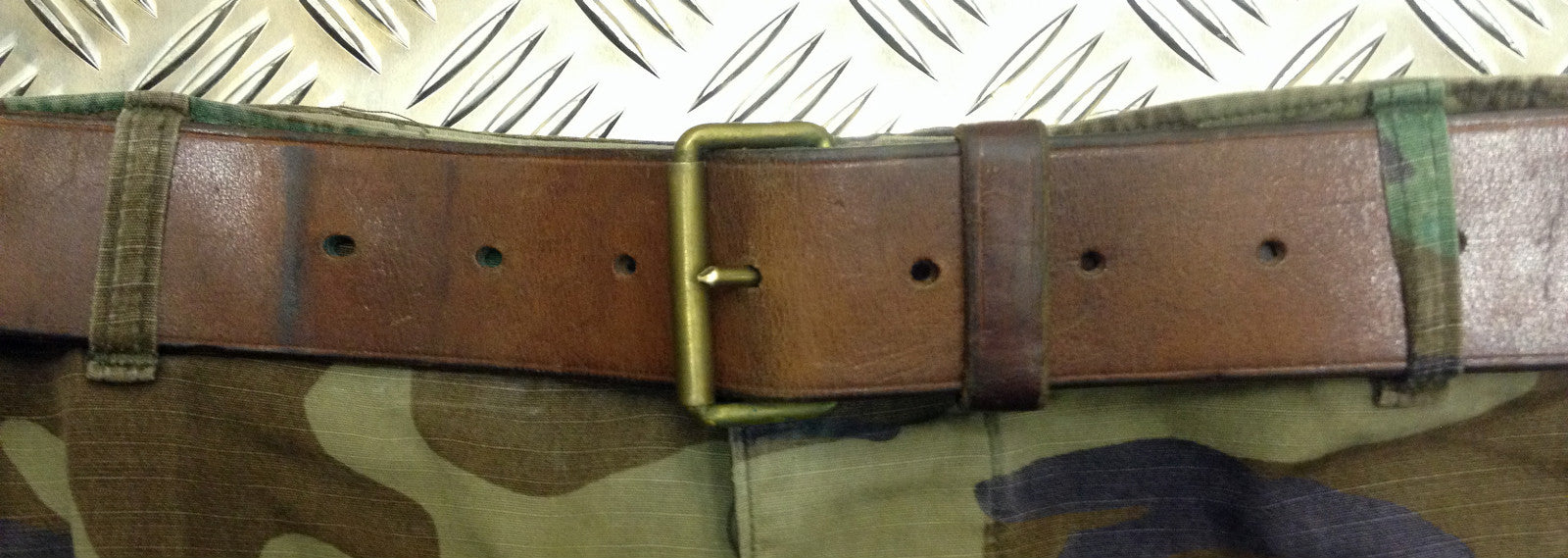 Swedish Army Unique Vintage Brown Leather Trouser Belt - All Sizes Lot2