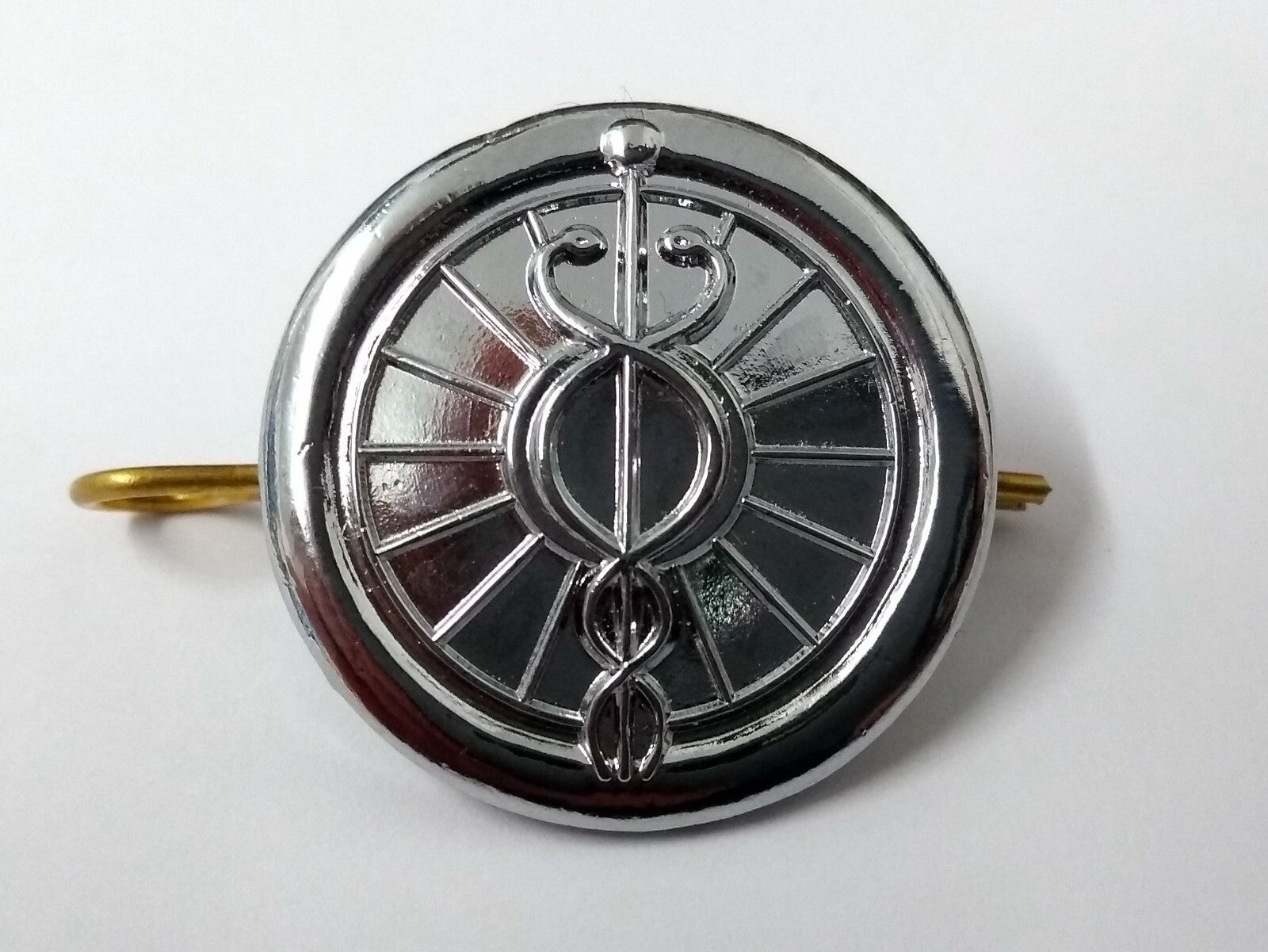 Genuine British Service CADUCEUS in WHEEL Chrome Rank Badge - NEW