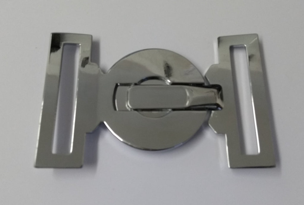 Abu Dhabi Buckle UAE Chrome Insignia Belt Locket Clasp Made in England 53mm