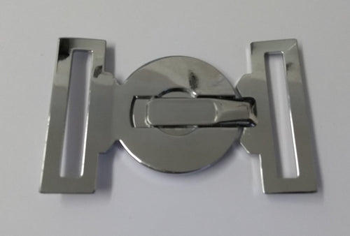 Abu Dhabi Buckle UAE Chrome Insignia Belt Locket Clasp Made in England 53mm