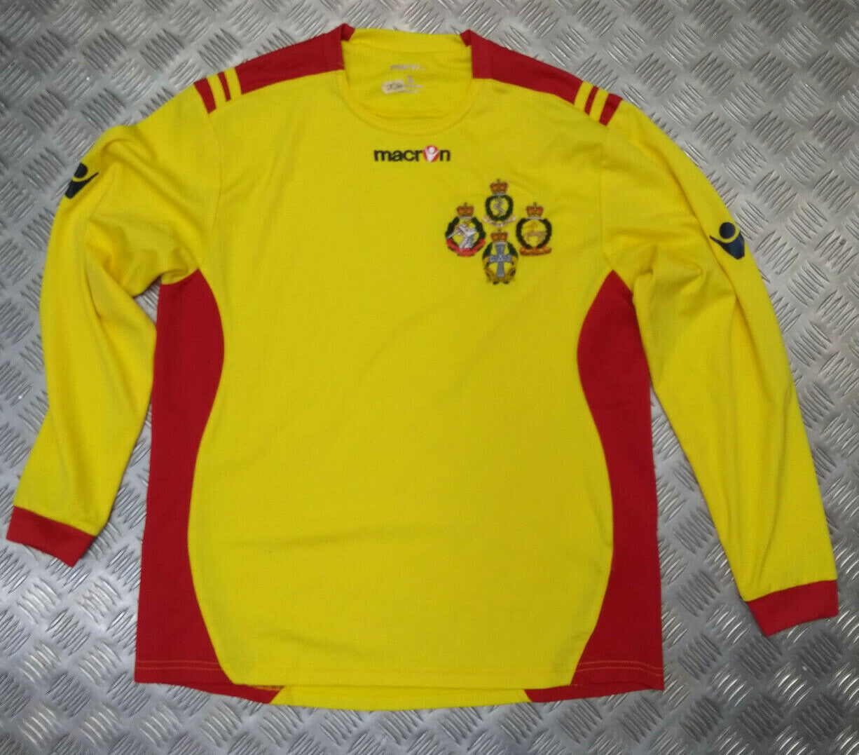 British Army Sport Shirt RAMC QARANC RADV RADC Macron Yellow Long Sleeve with Numbers