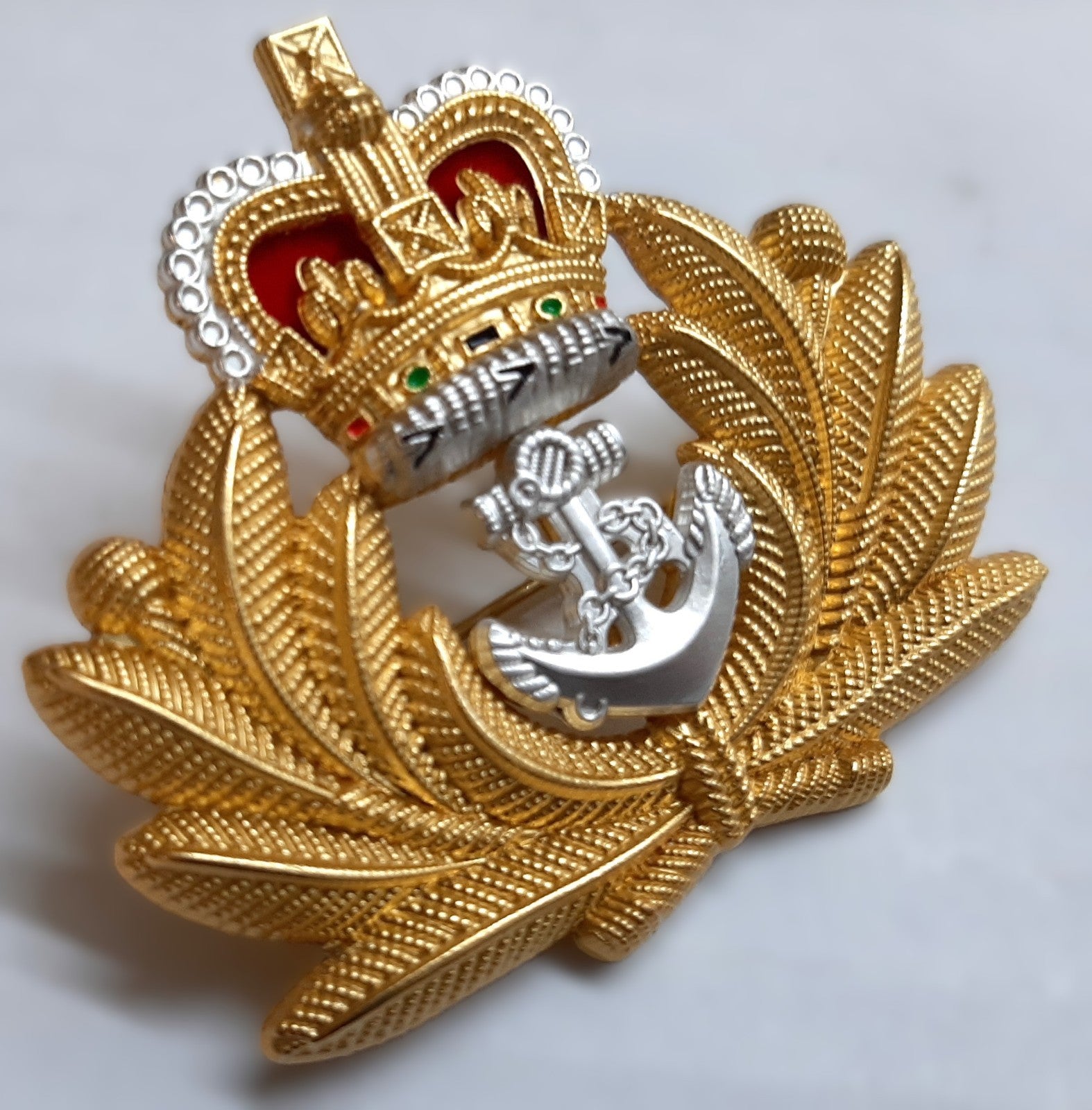British Navy OFC Beret Badge RN Royal Crown Laurel & Anchor NEW x2