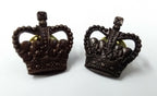 Bronze Crown 5/8" Subdued Officers Rank Crown Snap Pin x 2 NEW