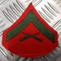 Genuine U.S.M.C Marine Corps Lance Corporal Shoulder Chevron Patch (E-3)
