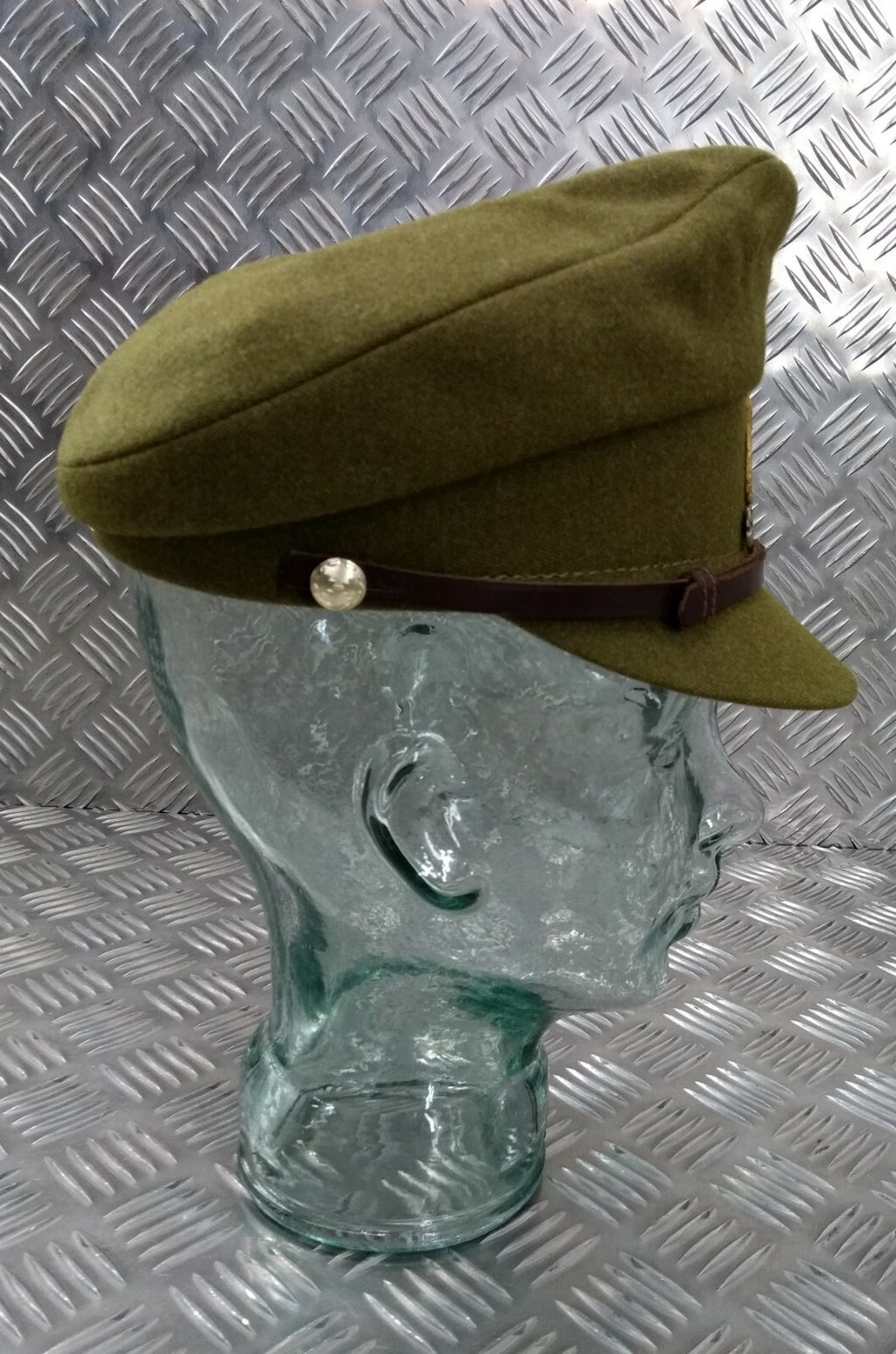 AGC Khaki No2 Dress Hat Complete With Buttons Badge and Chin Strap Size 54cm