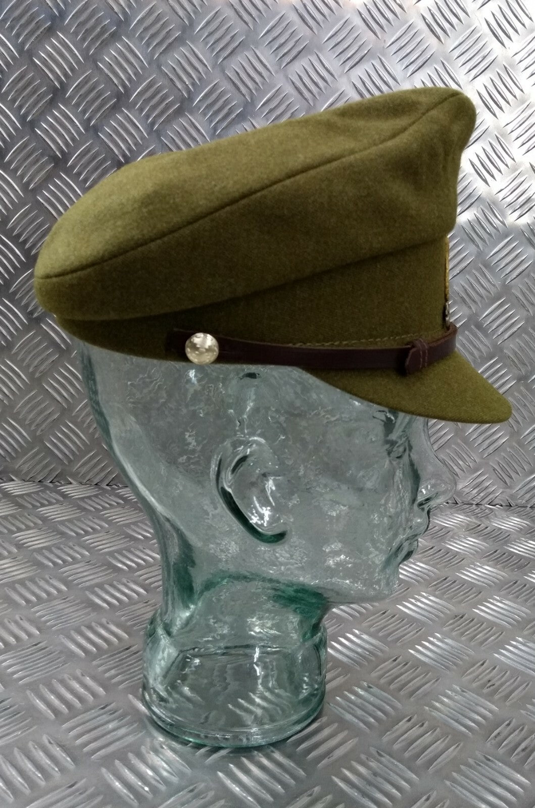 AGC Khaki No2 Dress Hat Complete With Buttons Badge and Chin Strap Size 54cm