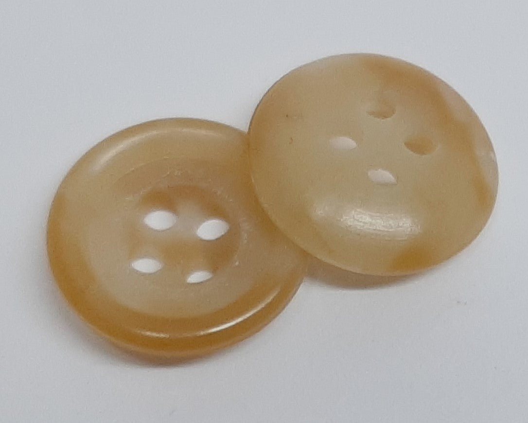 Vintage Army Buttons Old Pattern British Mottled Beige 4 Hole Size 14.3mm