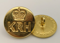 King's Royal Hussars KRH Flat Buttons Size 30L x8