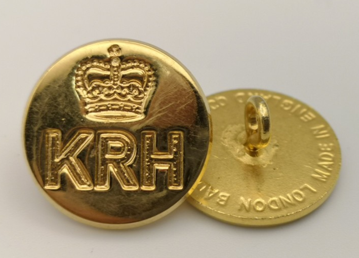 King's Royal Hussars KRH Flat Buttons Size 30L x8