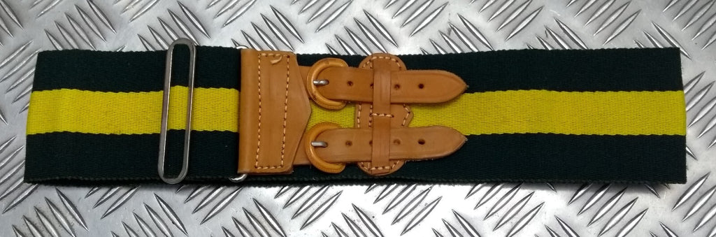 Jamaica 3rd Battalion JDF Two Tone Stable Belt With Double Leather Strap Buckles
