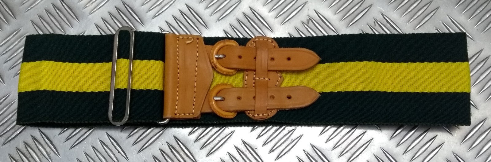 Jamaica 3rd Battalion JDF Two Tone Stable Belt With Double Leather Strap Buckles
