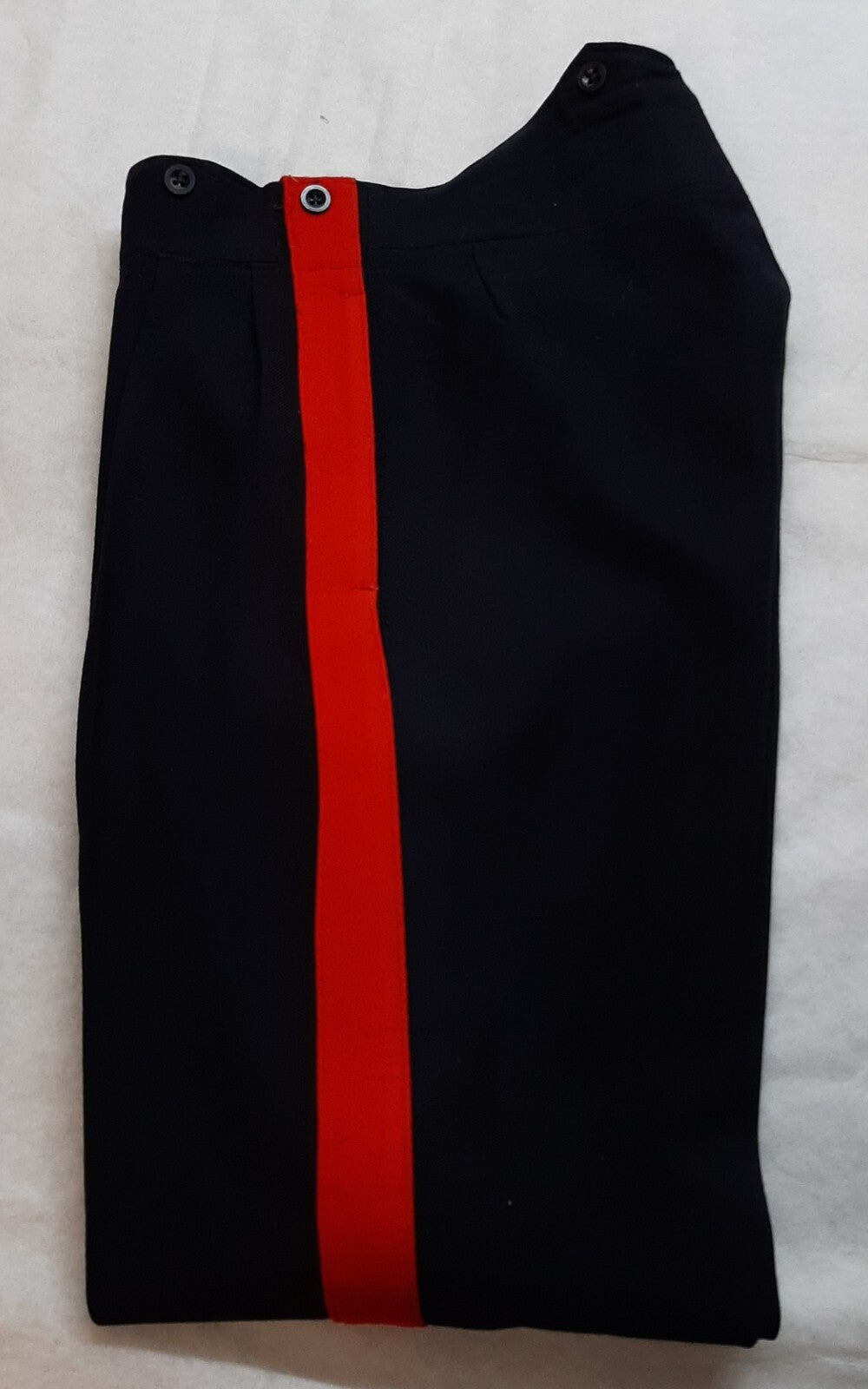 Vintage No1 Trousers 1955 Pattern British Army Red Stripe Blue Other Ranks W32"