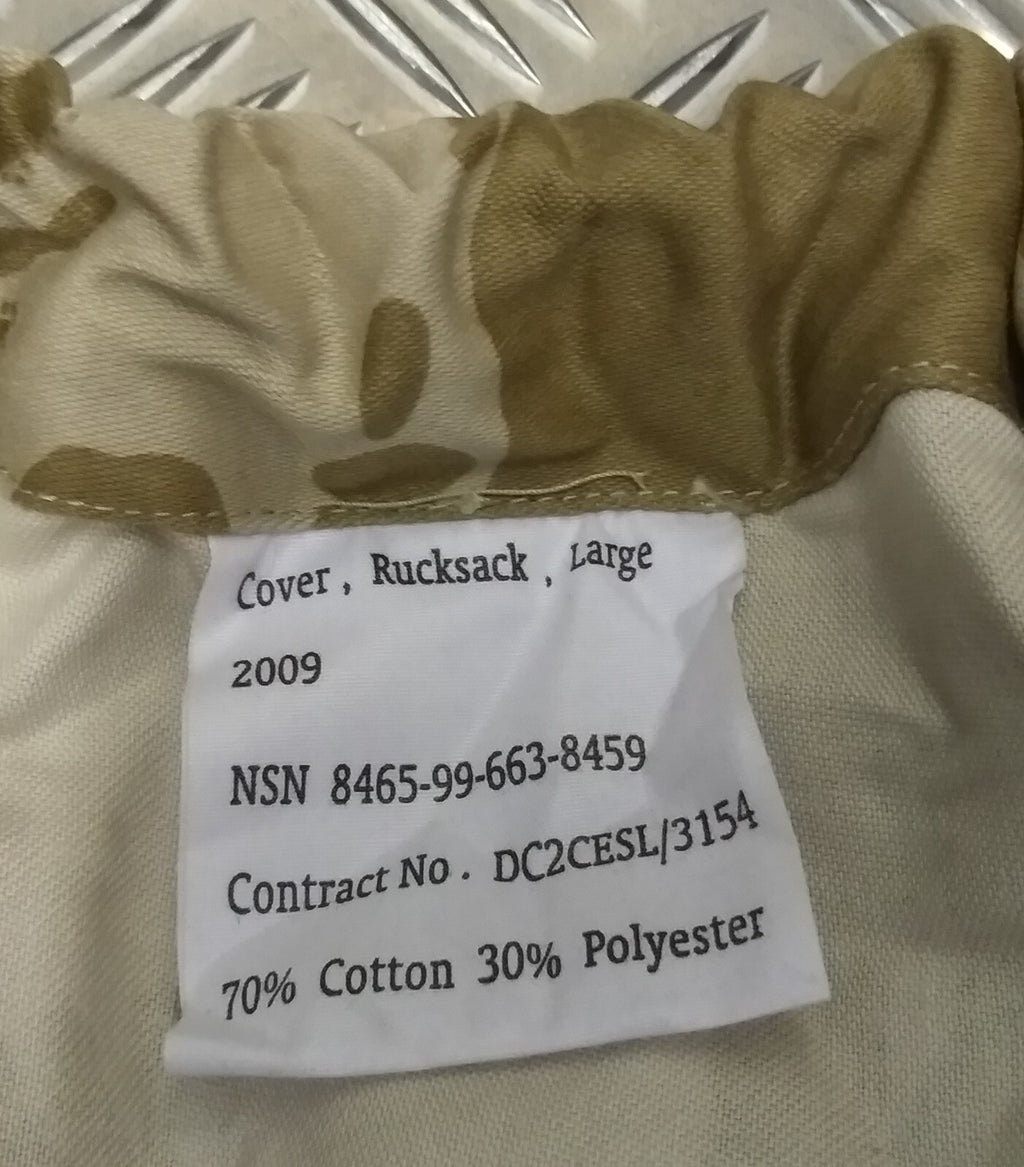 British Issue Desert Large Bergen Rucksack Patrol Pack Cover G1
