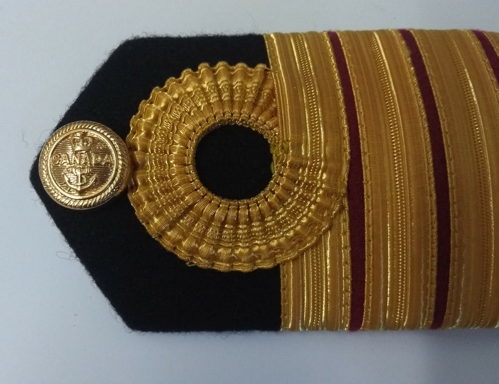 Genuine Canadian Naval Female Gold Wire Rank Shoulder Boards Epaulettes LFS13