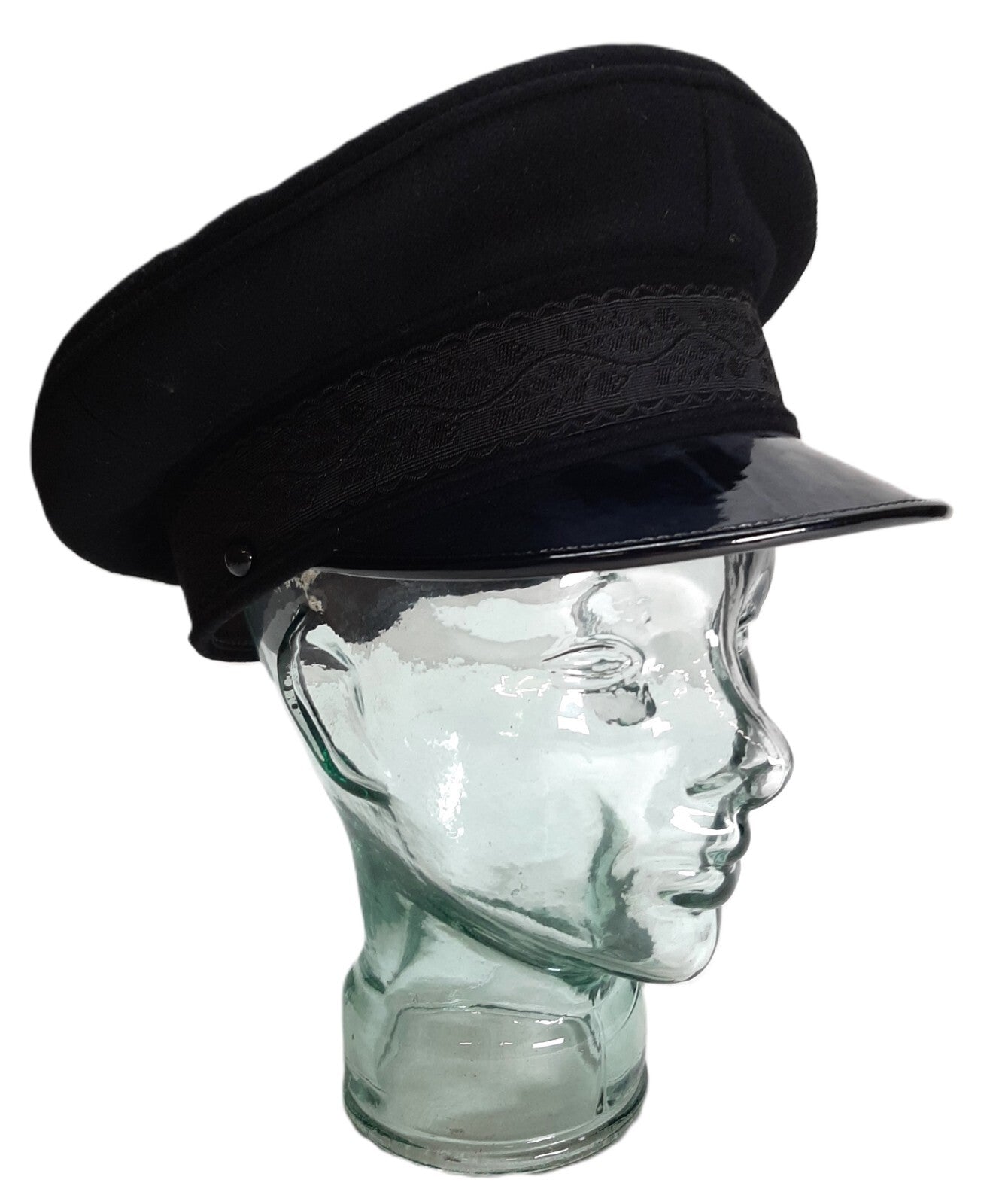 Army Cap No1 British Black Officers Oak Leaf Band By Montague Headwear 55cm