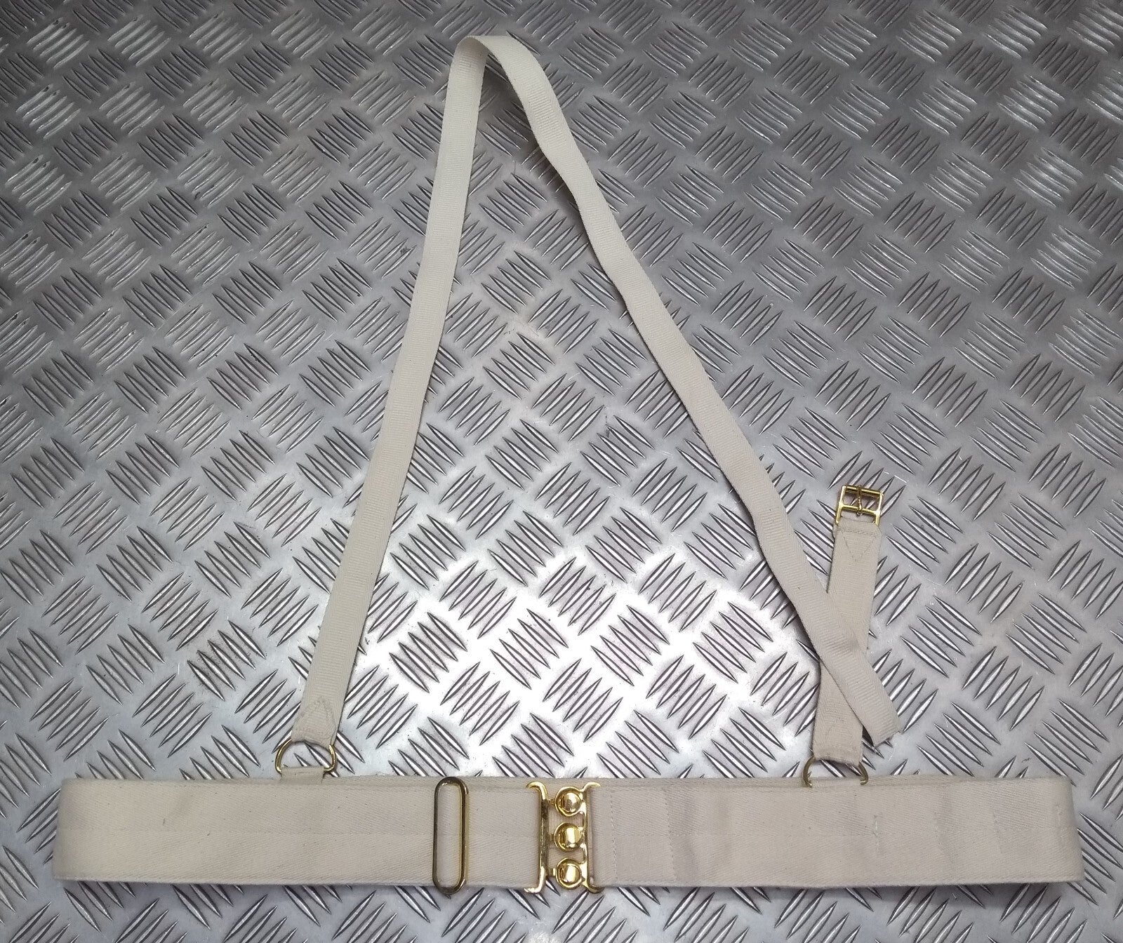 RAF Royal Air Force Ceremonial Belt Off White Canvas With Shoulder Cross Strap Max 43"