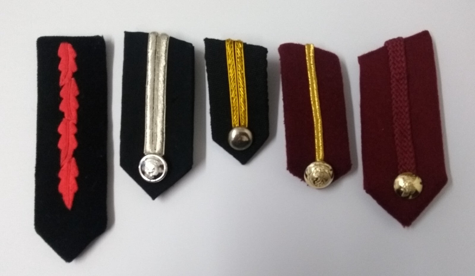 Assorted Gorgets Various Officers Issue For Collectors 5X Single Collar Tabs