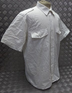 OPG White Uniform Shirt Short Sleeve With Epaulettes Collar 17.5"
