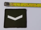 Lance Corporal Rank Badge White On Green British Ivory on Olive Drab