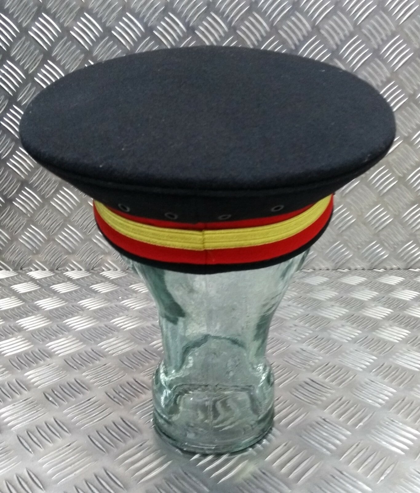 Abu Dhabi Hat UAE Insignia Buttons & Black Chinstrap Complete Officers Hat 56cm