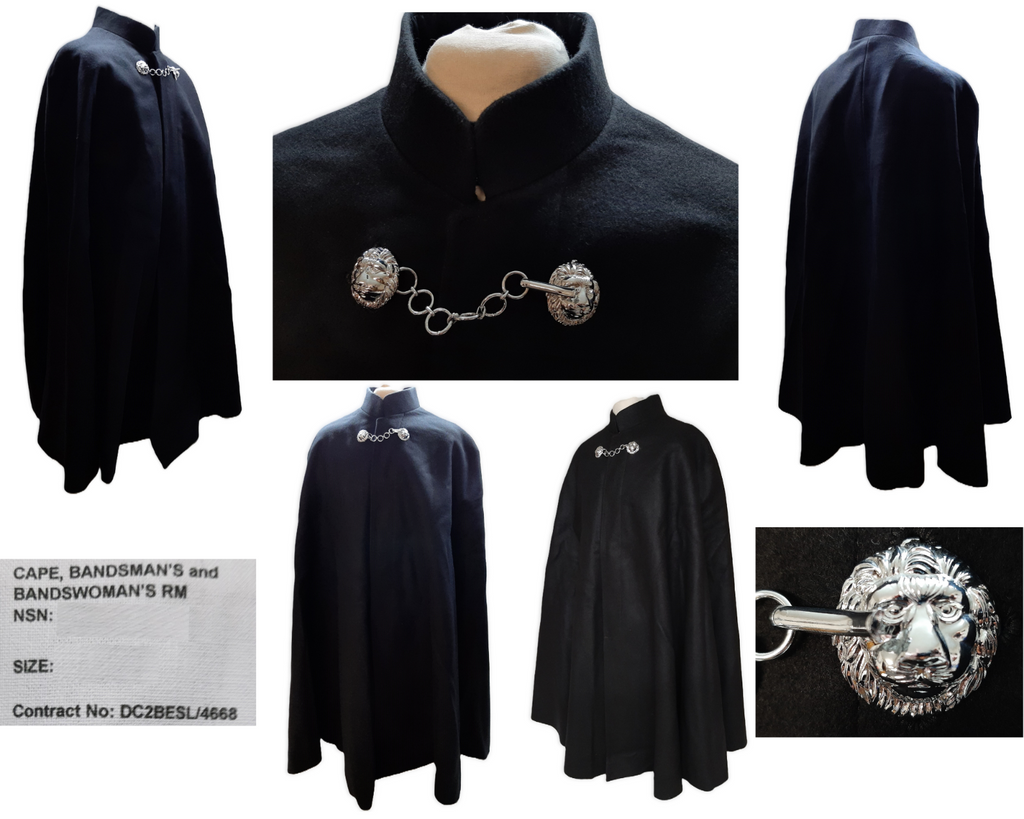 British RM Cape Deep Blue Wool Bandsman Bandswoman Lion Head Clasp