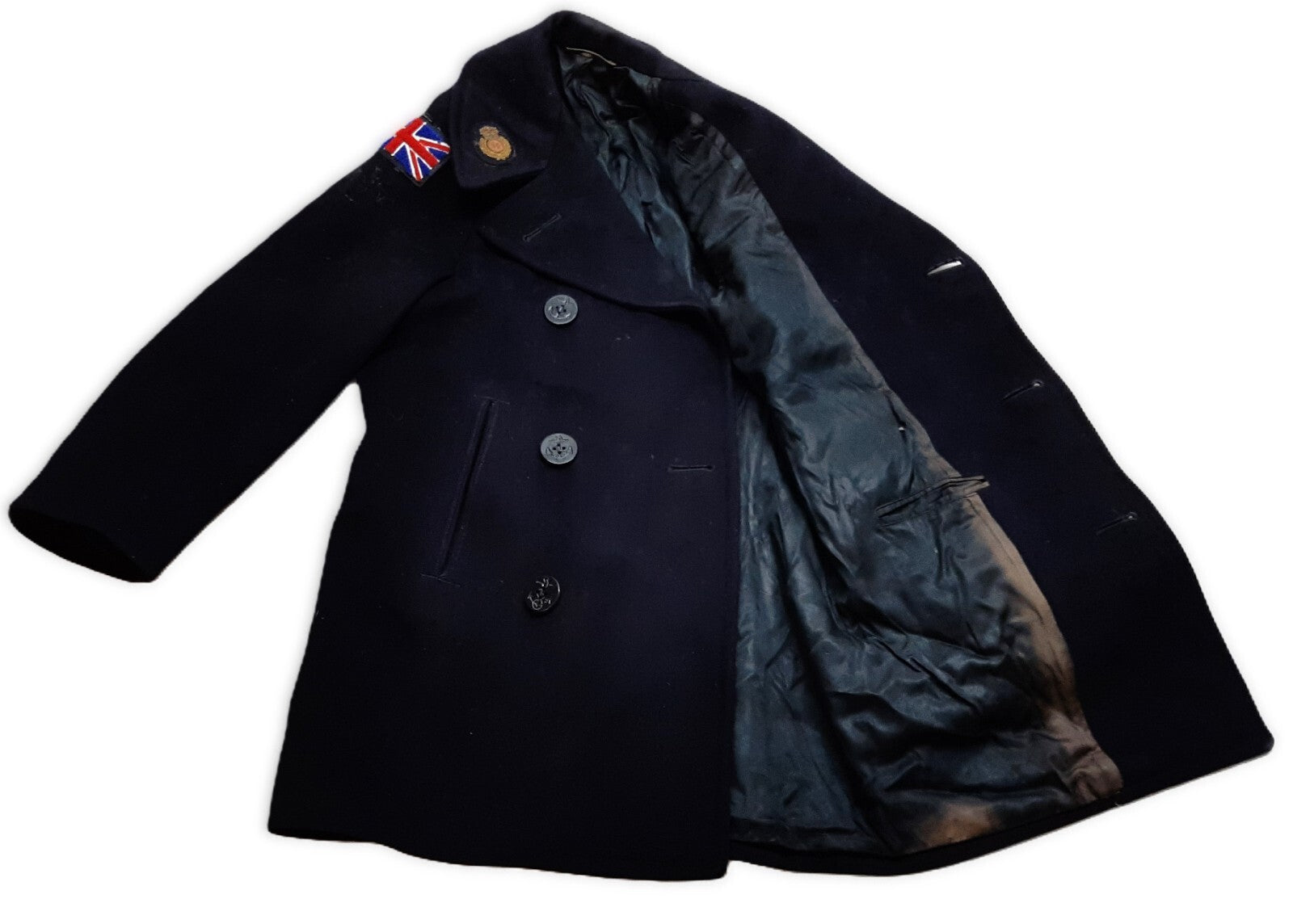 Vintage Peacoat Jackets U.S.N Pattern With UK Insignia Royal Corps of Transport