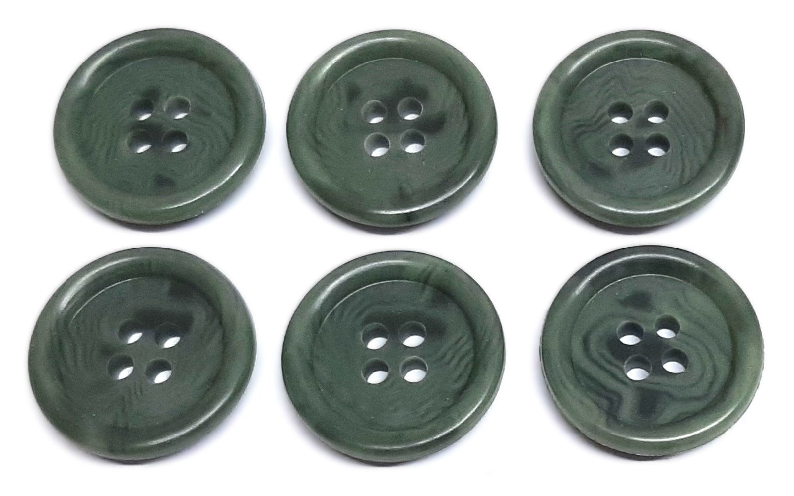 Army Buttons Old Pattern British Made Mottled Green 4 Hole Size 20.3mm NOS