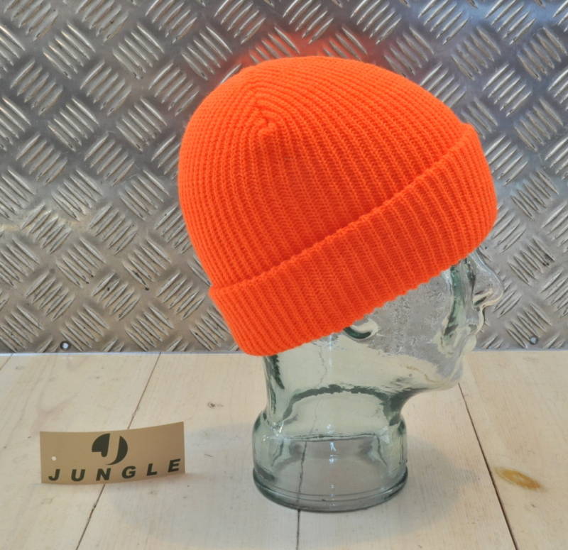 Orange Knitted Beanie Hat / Watch Cap / Woolly Hat - One size - NEW