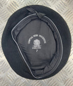 Genuine Compton Webb England Issue Black Lined Wool Uniform Beret 7 1/8