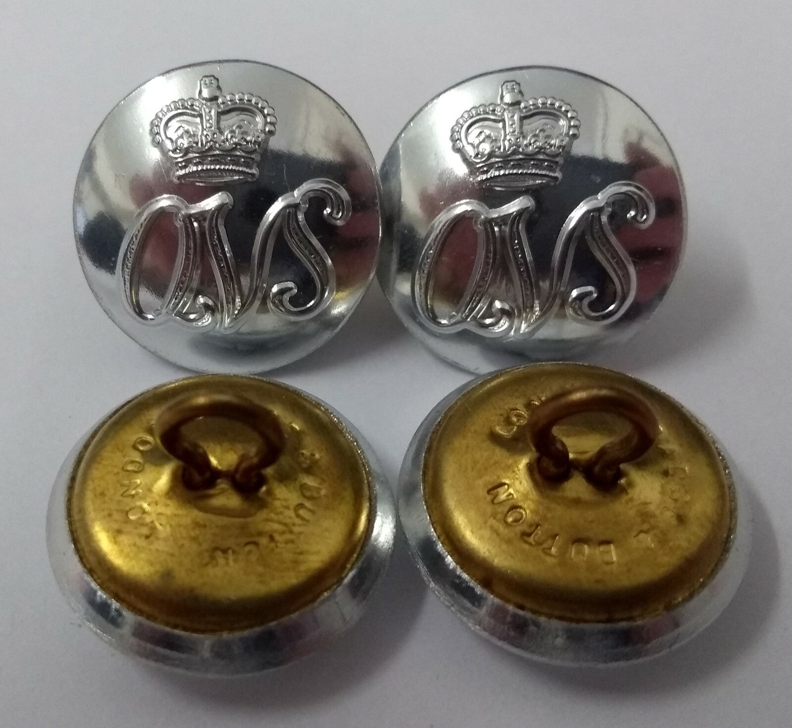Genuine British Queen Victoria School (QVS) Insignia Chrome Buttons 30L ASBT83