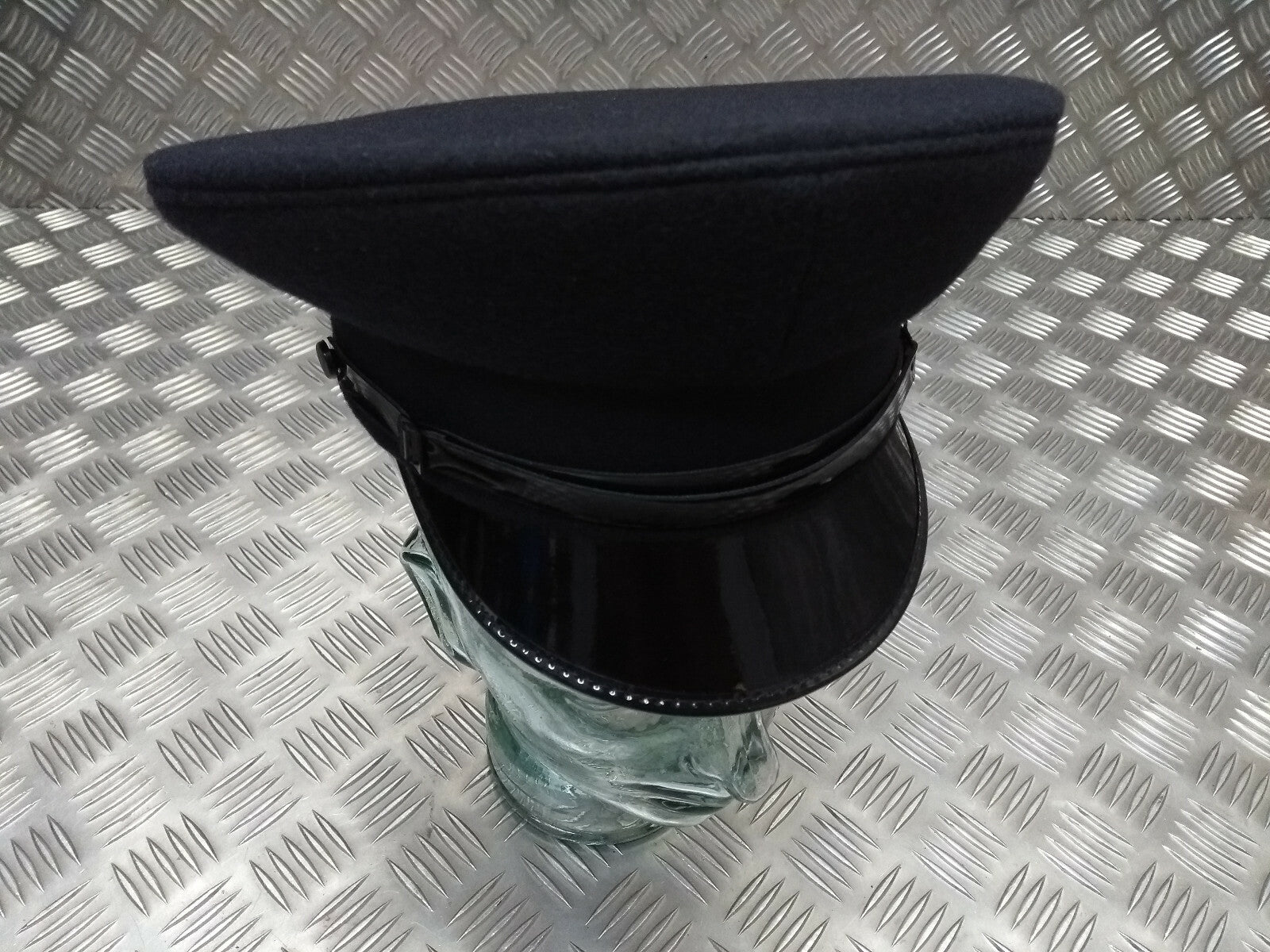 British Made Officers Captains Style Peaked Visor Blue Cap Assorted Sizes - NEW