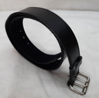 2" Utility Belt Full Grain Lined Leather Nickel Plated Double Prong Buckle
