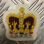 Genuine British Army Dress Braided WO2 Warrant Officers CL2 Crown Gold on White