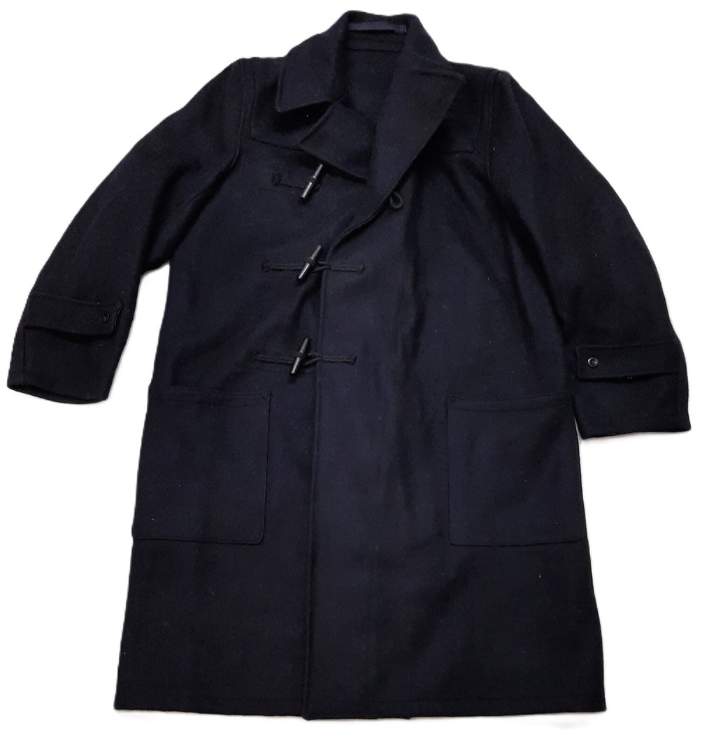 Vintage Duffel Overcoat British Made Naval Wool Coat With Toggle Closure Size 5