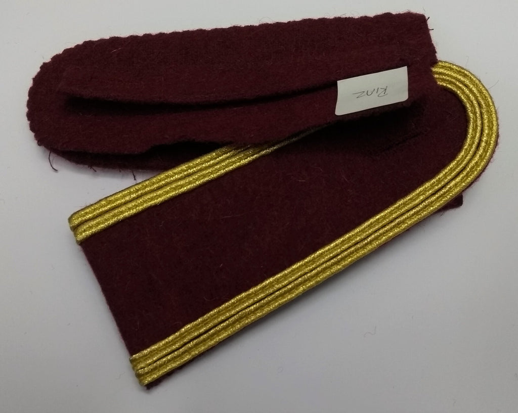 Senior Officer Shoulder Boards Abu Dhabi Obsolete Stock Maroon Melton Gold Braid