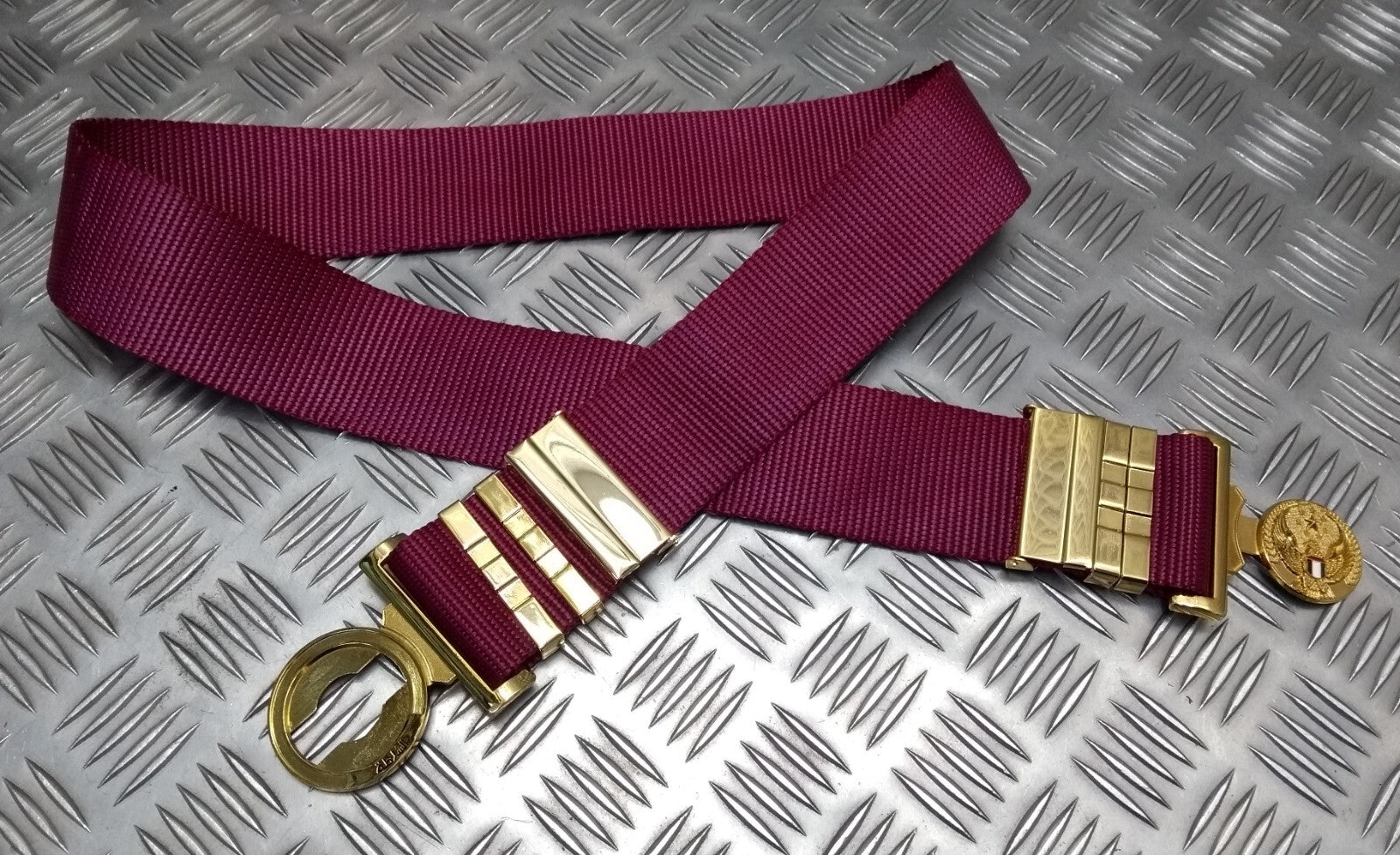 Abu Dhabi Belt Maroon Nylon With Buckle For Ceremonial & Parade Duties