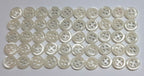 Buttons 50 Vintage 4 Hole for Dress Shirts Pearlesque Clear White 10mm NOS