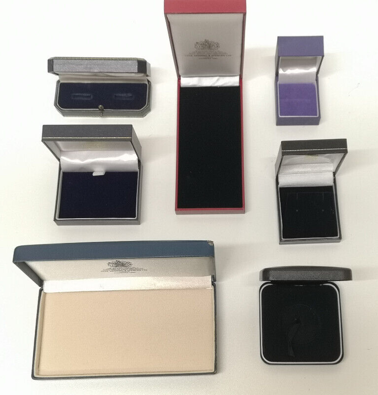 Decorative Medal Cufflink Storage Boxes with Canvas Lining Various Sizes Shapes