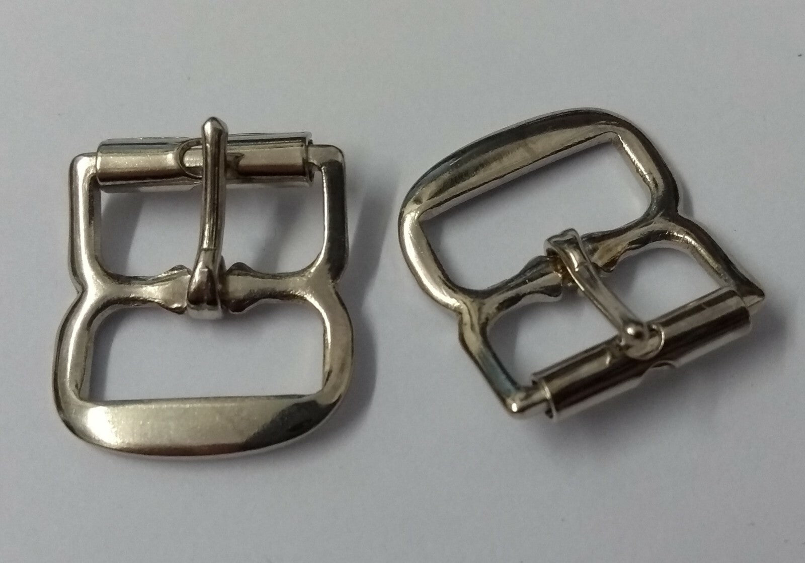 1/2" Nickel Plated Small Decorative Metal Roll Prong Buckles 1 Pair STD40