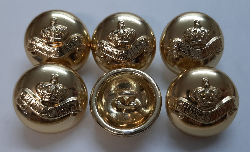 Princess Irene Fusiliers Guards Regiment Crown Insignia High Sheen Buttons NOS
